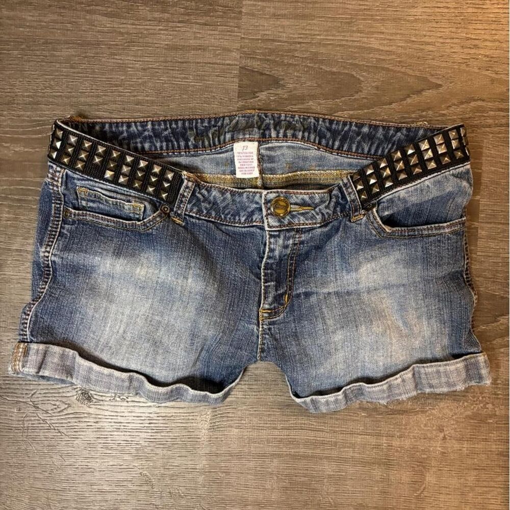 Vintage Y2K low rise Studded Denim jean Shorts